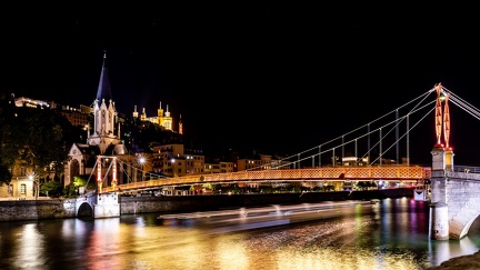 Passerelle Saint Georges, de nuit