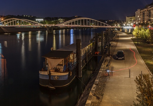 Pont Schuman, de nuit